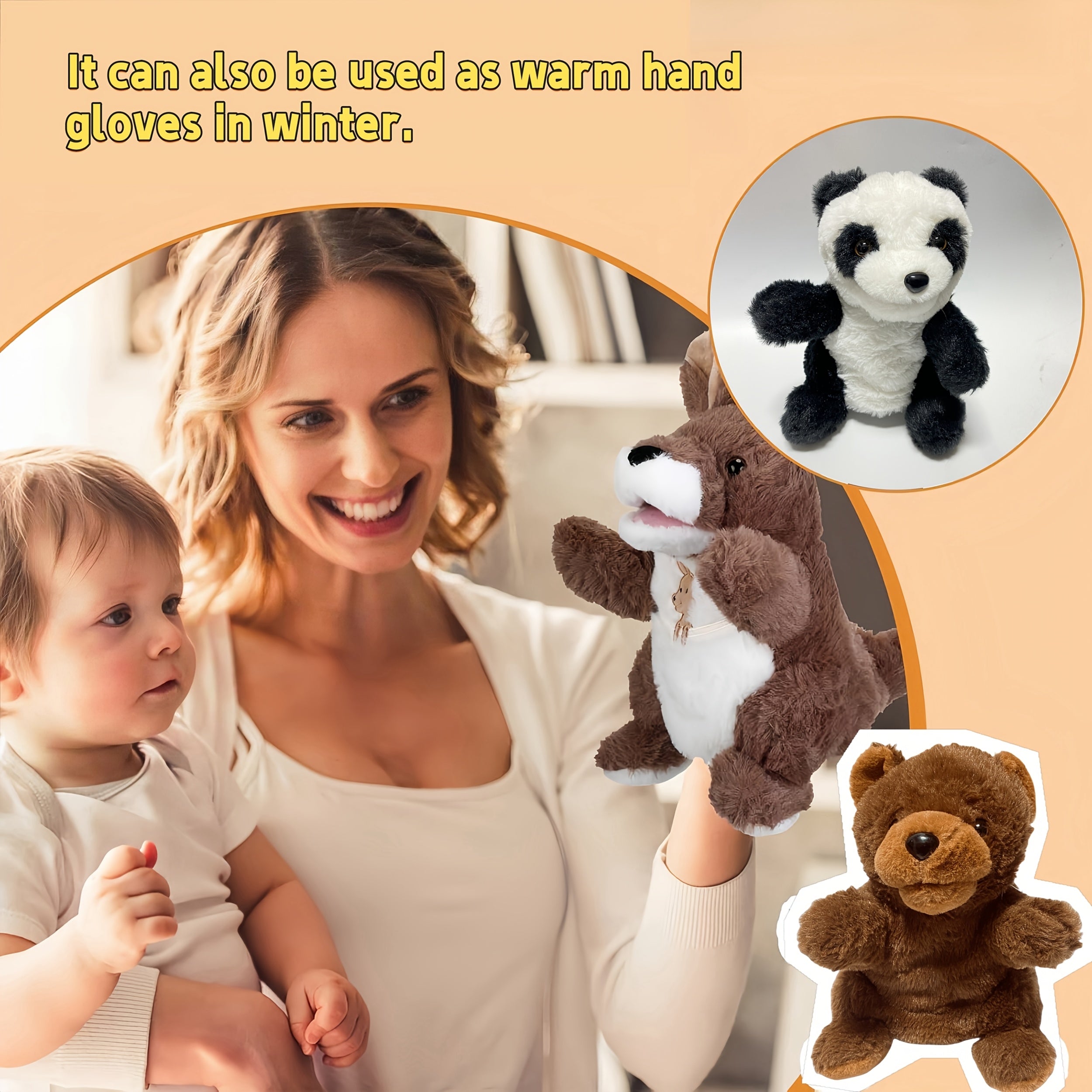 Jungle Animal Puppet Set for Storytelling, Role Playing