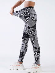 Women's Geometric Print High Waist Cropped Pants