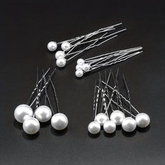 10pcs Faux Pearl Bridal Hair Pin Wedding U-Shaped Hair Fork Women Girls Styling