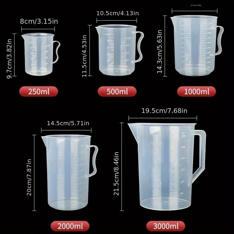 Plastic Measuring Cup 250-2000ml Transparent Kitchen Laboratory Tool