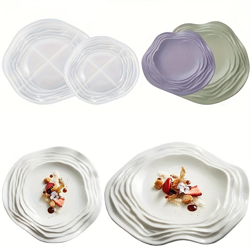 Wave Flower Tray Epoxy Silicone Mold Crystal Drip Plaster Cement Irregular