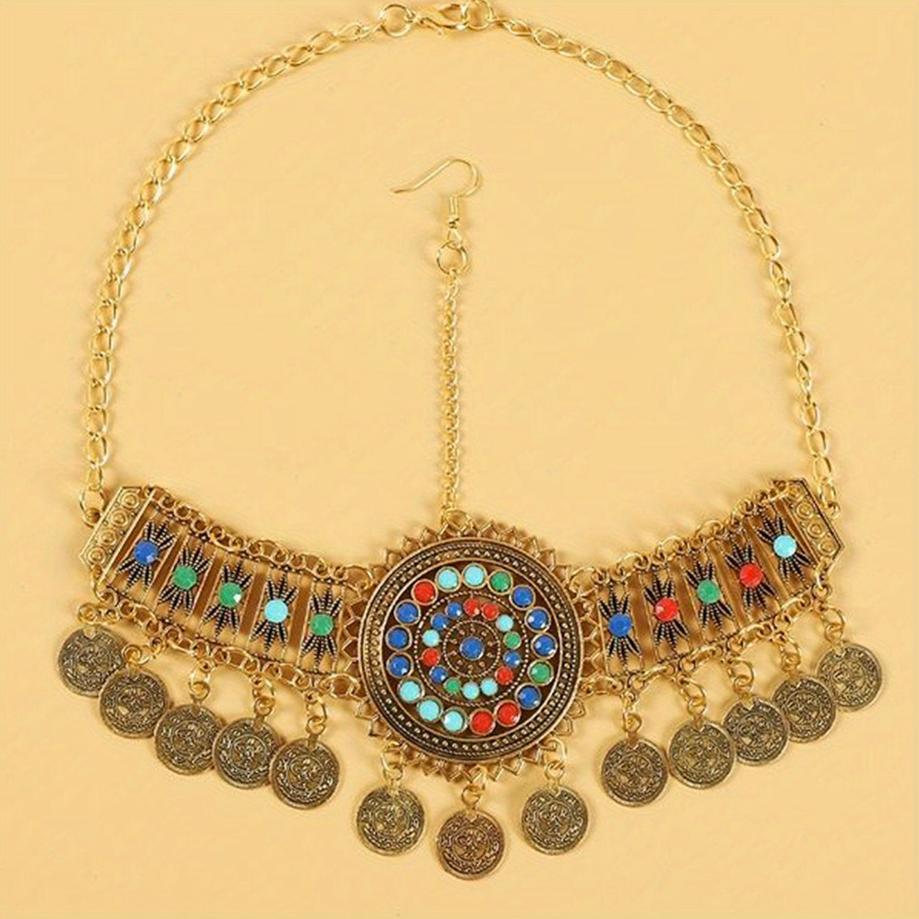 Bohemian Gemstone Head Piece Hair Accessory for Women