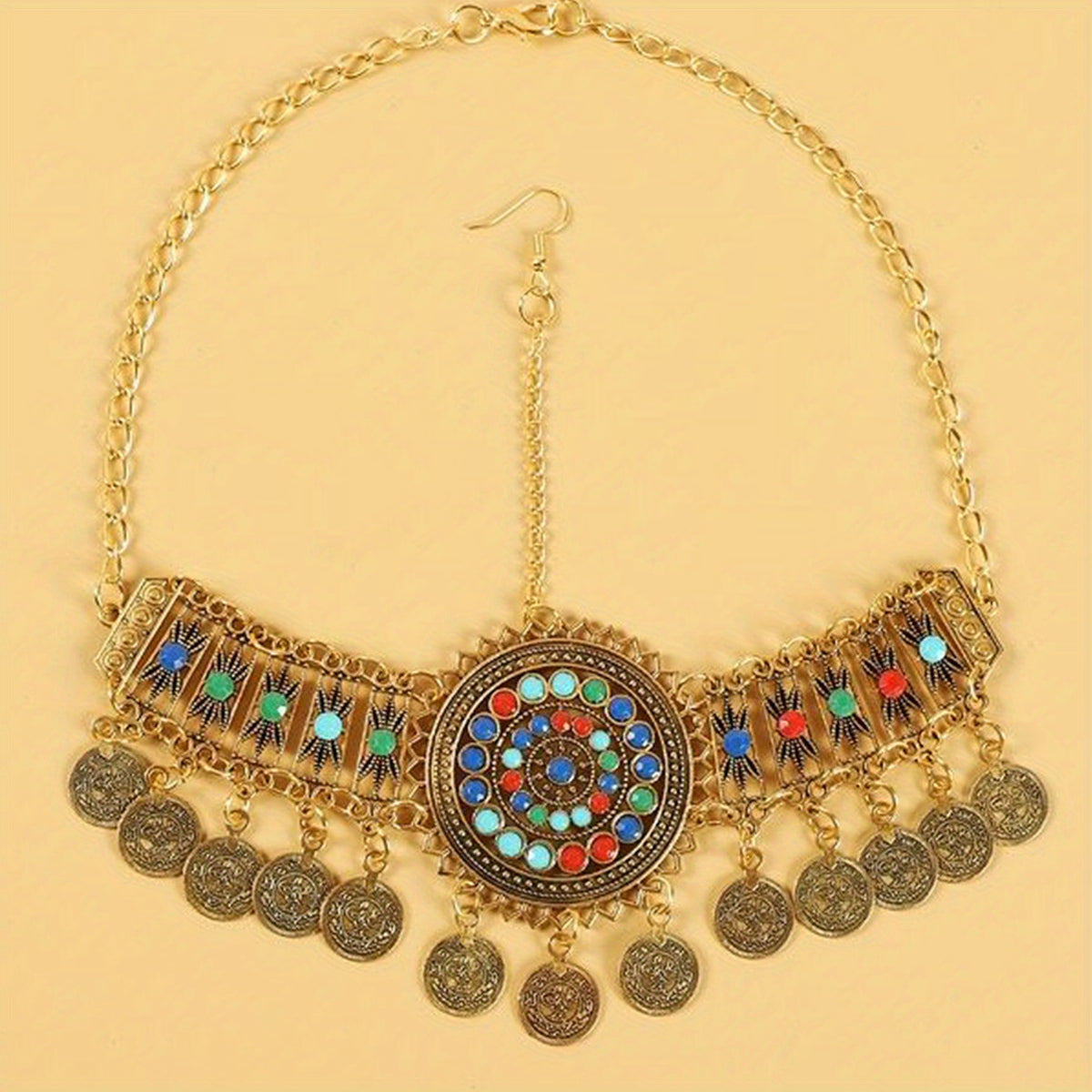 Bohemian Gemstone Head Piece Hair Accessory for Women