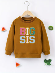 Big Sis Graphic Girls Sweatshirt Comfort Fit Kids Tops Pullover