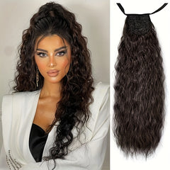 Long Wavy Drawstring Ponytail Extensions