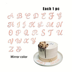 27pcs Solid Letter Cake Topper for Weddings Birthdays & Parties