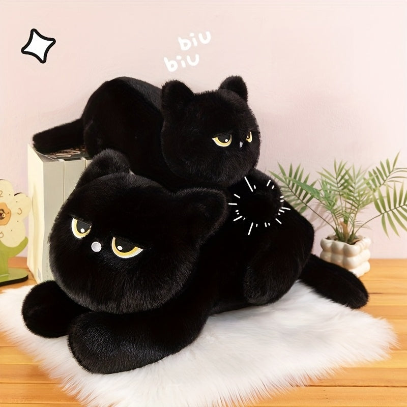 Soft Fluffy Cat Plush Toy Doll with Expressive Eyes 23.62in Mixed Colors
