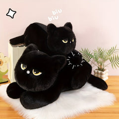 Soft Fluffy Cat Plush Toy Doll with Expressive Eyes 23.62in Mixed Colors