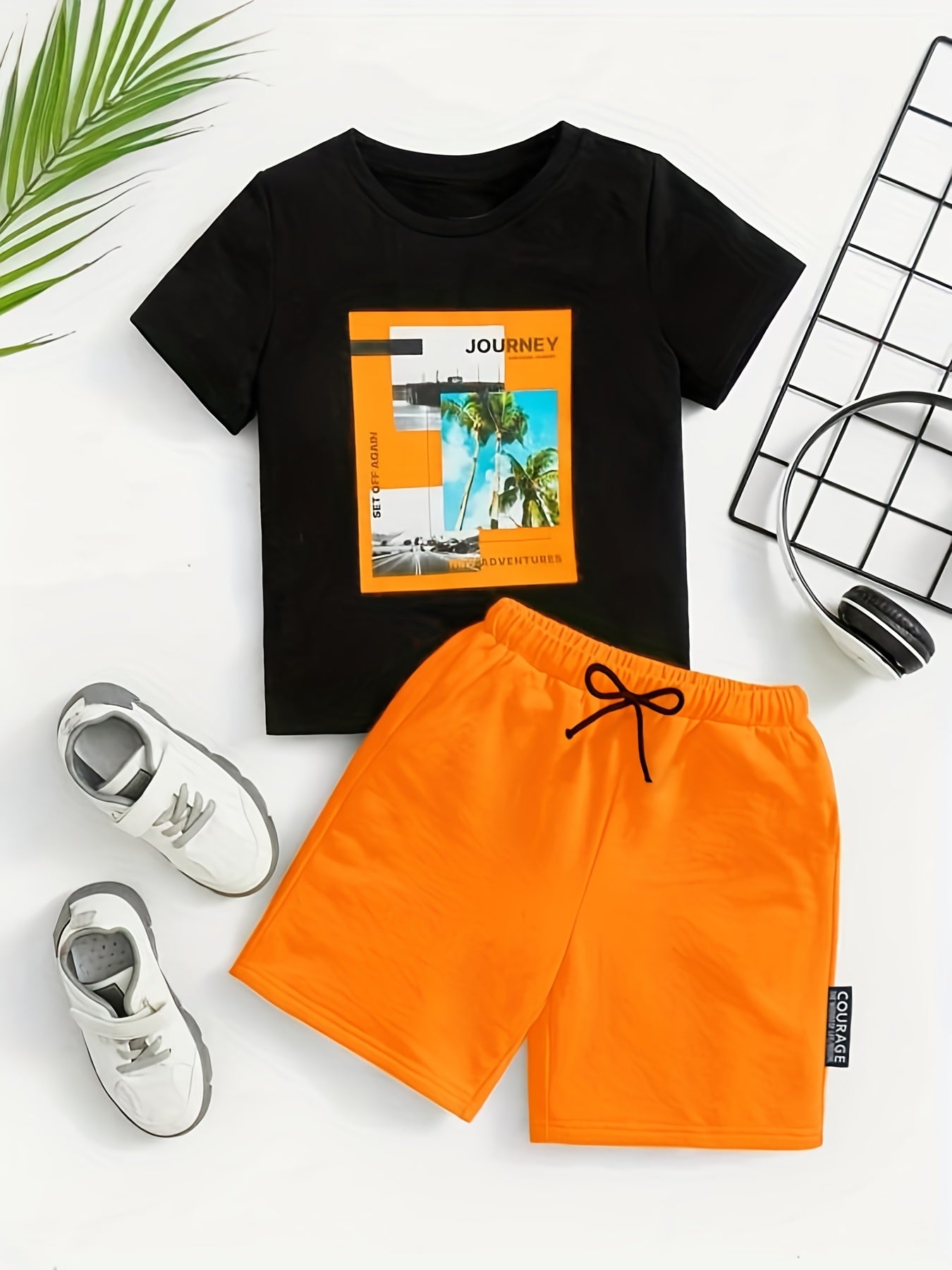 Boys Journey Graphic Tee & Drawstring Shorts Set