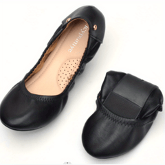 Women's Soft Sole Ballet Flats Solid Faux Leather Slip On Shoes Comfortable