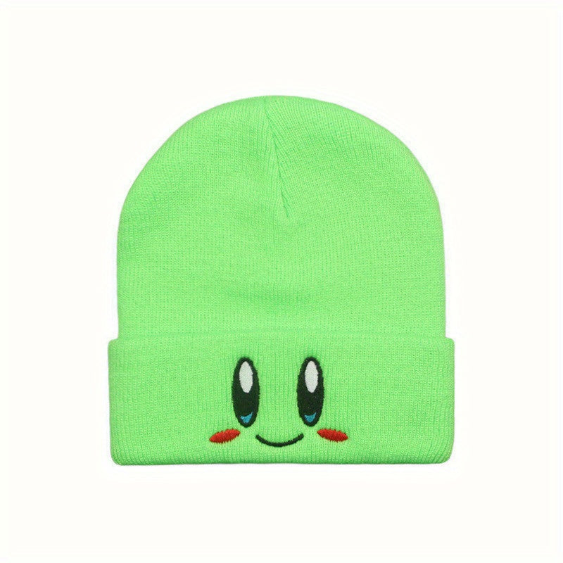 Smiling Face Eyes Embroidery Woolen Hat for Men