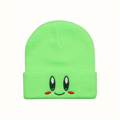 Smiling Face Eyes Embroidery Woolen Hat for Men