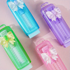 4pcs Push Pull Erasers with Pastel Bow - Non Toxic Rubber & ABS Construction