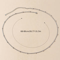 Layered Belly Body Chain Metal Bead Waist Chain Summer Beach Jewelry