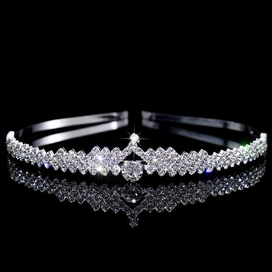 Rhinestone Headband Queen Crown Tiara Bridal Hair Accessories