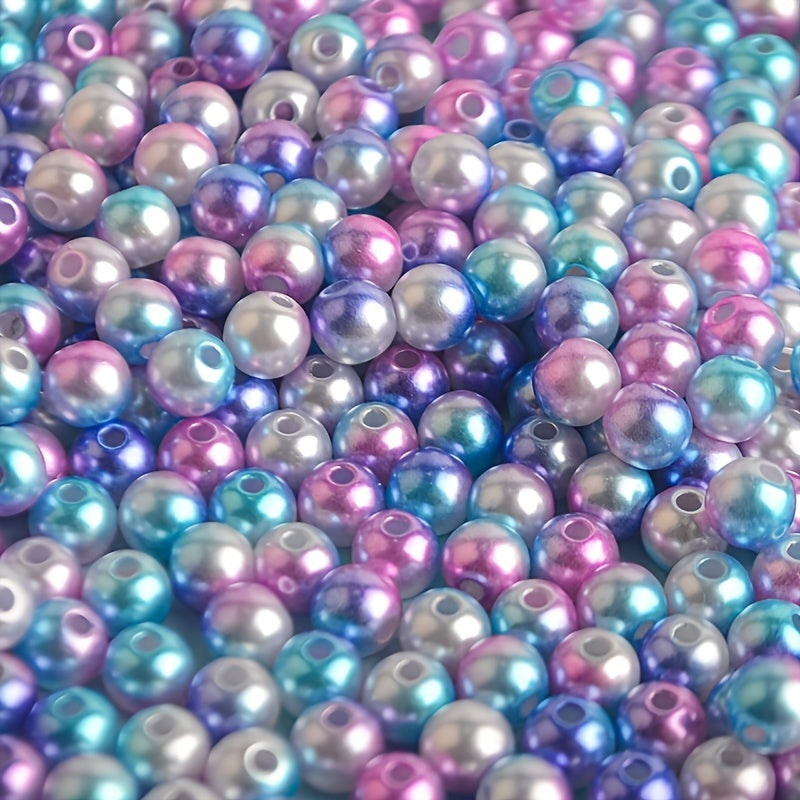 100pcs 6mm Acrylic Round Mermaid Pearl Spacer Beads for Jewelry Making