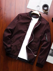 Men's Classic Track Jacket Baseball Collar Zip Up