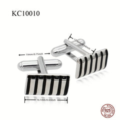925 Silver Button Cufflinks Wedding Suit Gift For Men