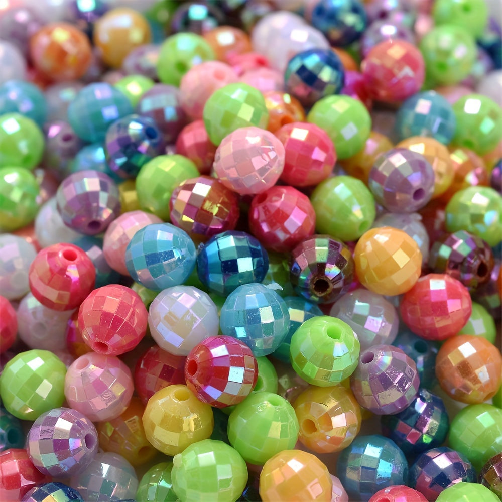 100-200PCS Round Acrylic Spacer Beads For DIY Jewelry Making