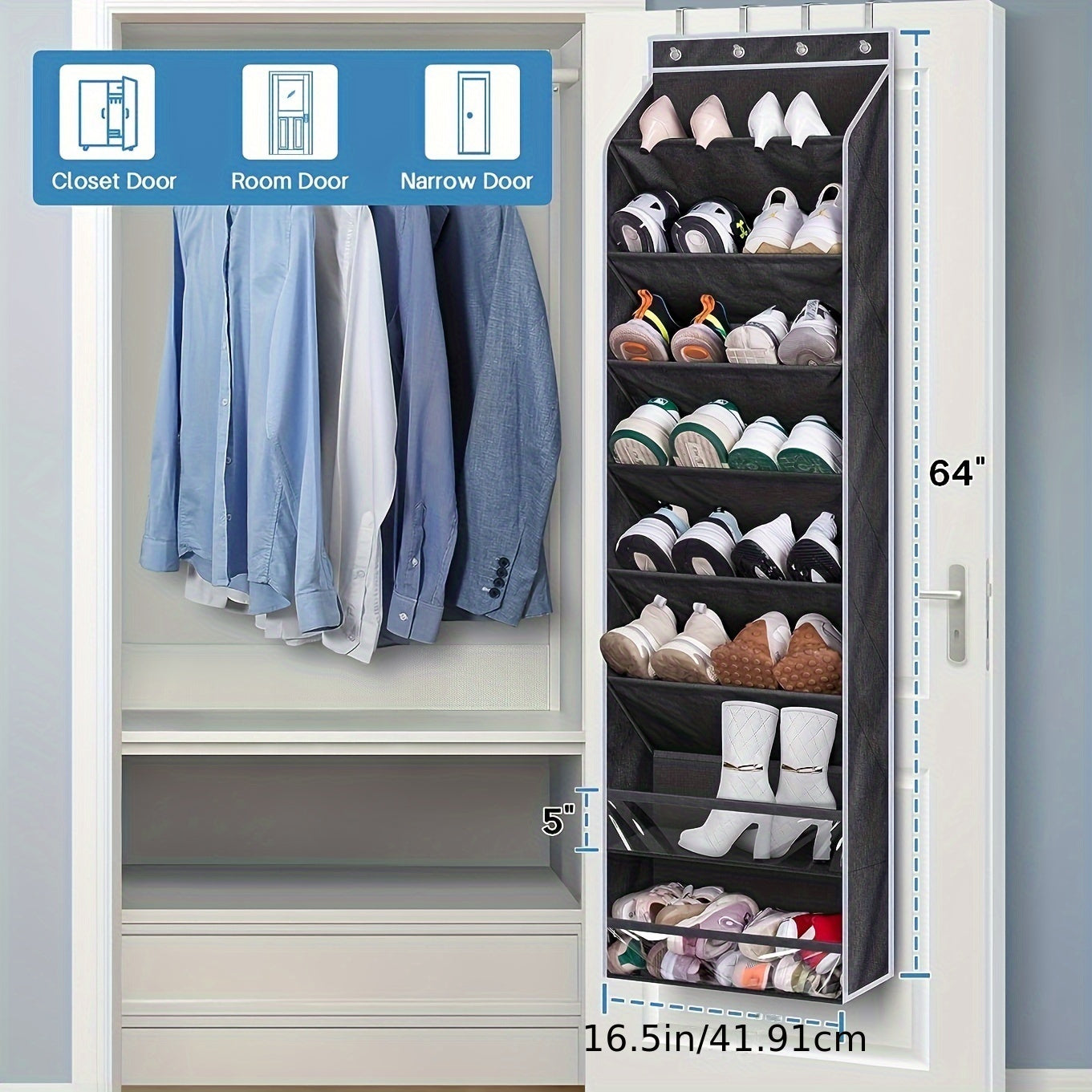 Over-the-Door Hat Storage Bag Organizer