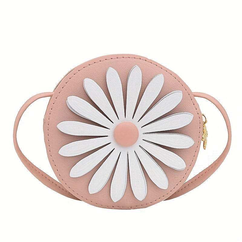 Kids PU Leather Little Daisy Crossbody Bag Mini Coin Purse