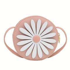 Kids PU Leather Little Daisy Crossbody Bag Mini Coin Purse
