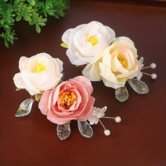 Silky Flower Hair Clip Bridal Wedding Hair Accessories