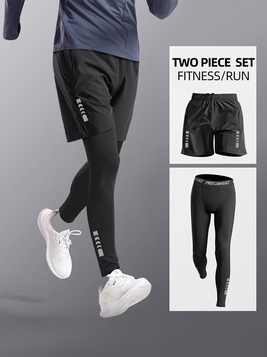 Men's Quick Drying Drawstring Shorts & Leggings for Summer Gym Workout