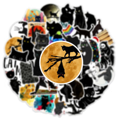 50 Cartoon Cat Doodle Stickers for Laptop Phone Stationery
