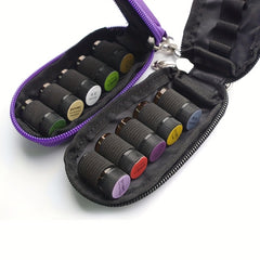 10-Bottle Essential Oil Carrying Case - Portable Keychain Pouch Kit