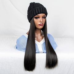 Ladies Casual Hat Wig 20 Inch Winter Hat