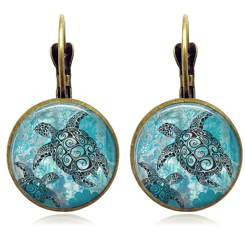 Turtle Pattern Earrings - Unique Toy Gift