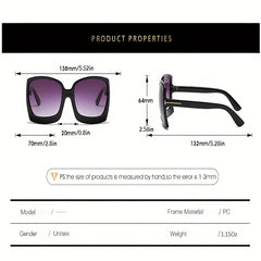 Y2K Oversized Square Sunglasses Gradient Lens UV400