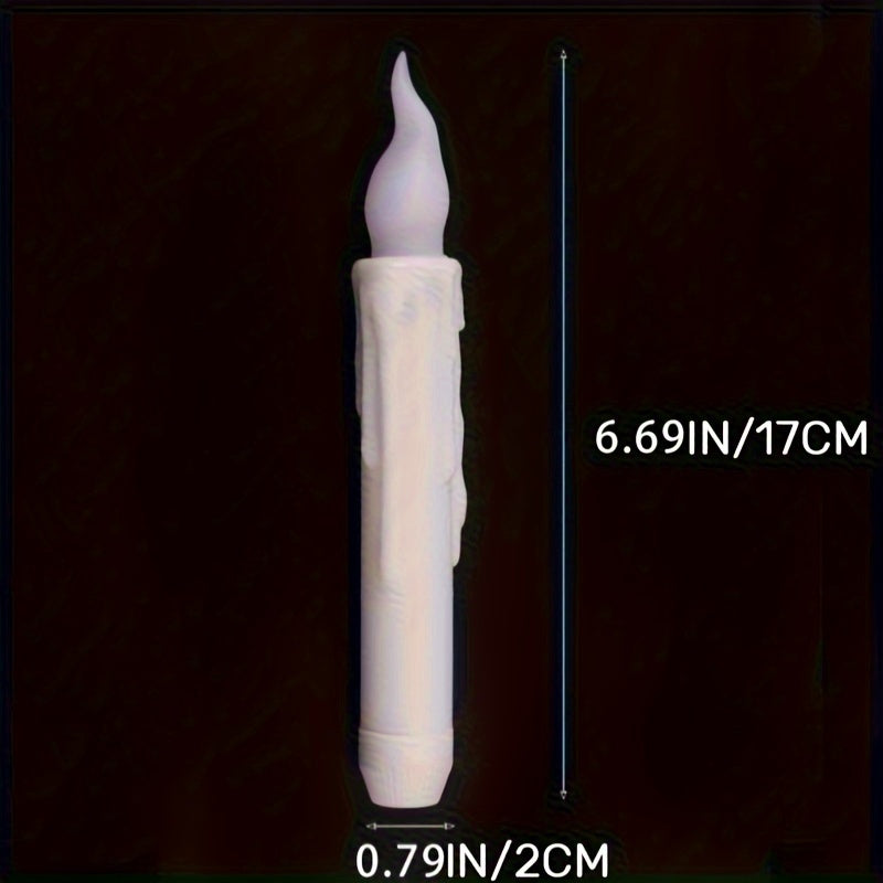 Christmas Candles 6pcs LED Long Pole Tapered Electronic Candle Wax