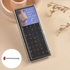 40pcs Men's Stainless Steel Nose Ring Jewelry Hypoallergenic Nose Stud Earrings
