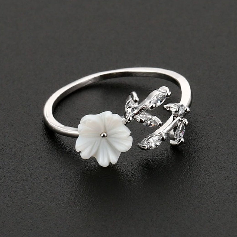 Flower Leaf Ring Wedding Engagement Party Jewelry Gift