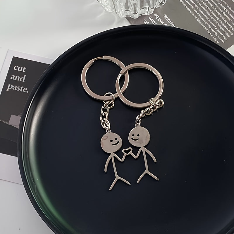 Cartoon Stainless Steel Keychain Funny Pendant