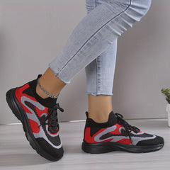 Women's Breathable Running Shoes Soft Sole Lace-up Casual Sneakers