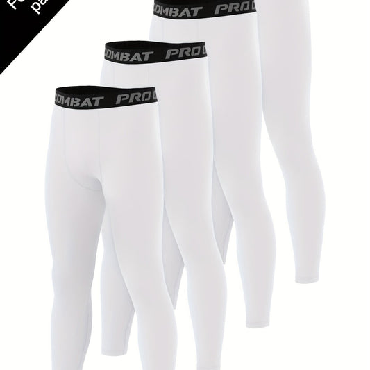 Men's Solid Leggings Active Quick Drying Sports Compression Pants