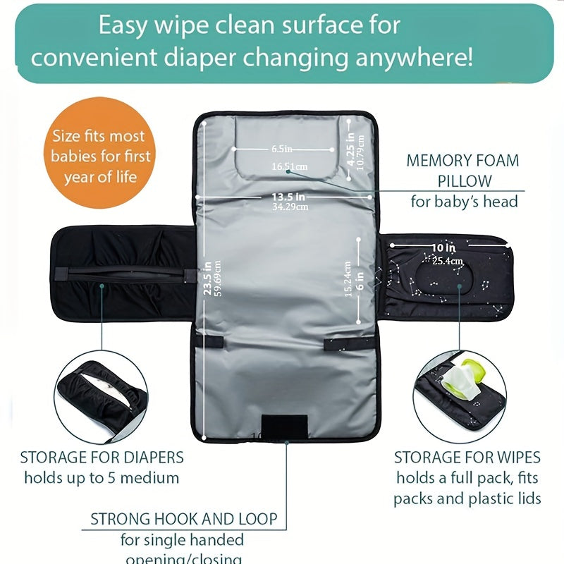 Portable Baby Diaper Changer Pad - Foldable & Travel-Friendly