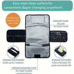 Portable Baby Diaper Changer Pad - Foldable & Travel-Friendly