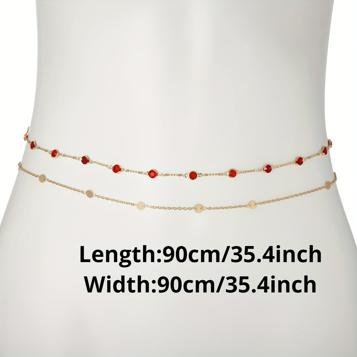 Rhinestone Thin Waist Golden Double Layer Metal Belly Chain Body Jewelry