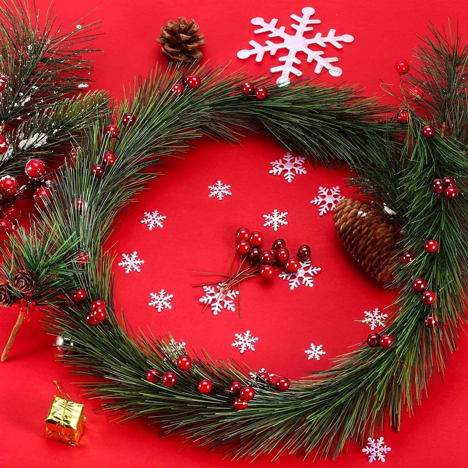 100pcs Christmas Red Foam Cherry Ball Ornaments