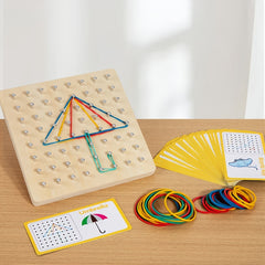 Geometric Nail Board Mathematics Toy Learning Tools Multifunctional Wooden Toys