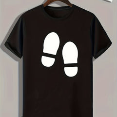 Footprints Pattern Print Men's Comfy Sports T-shirt