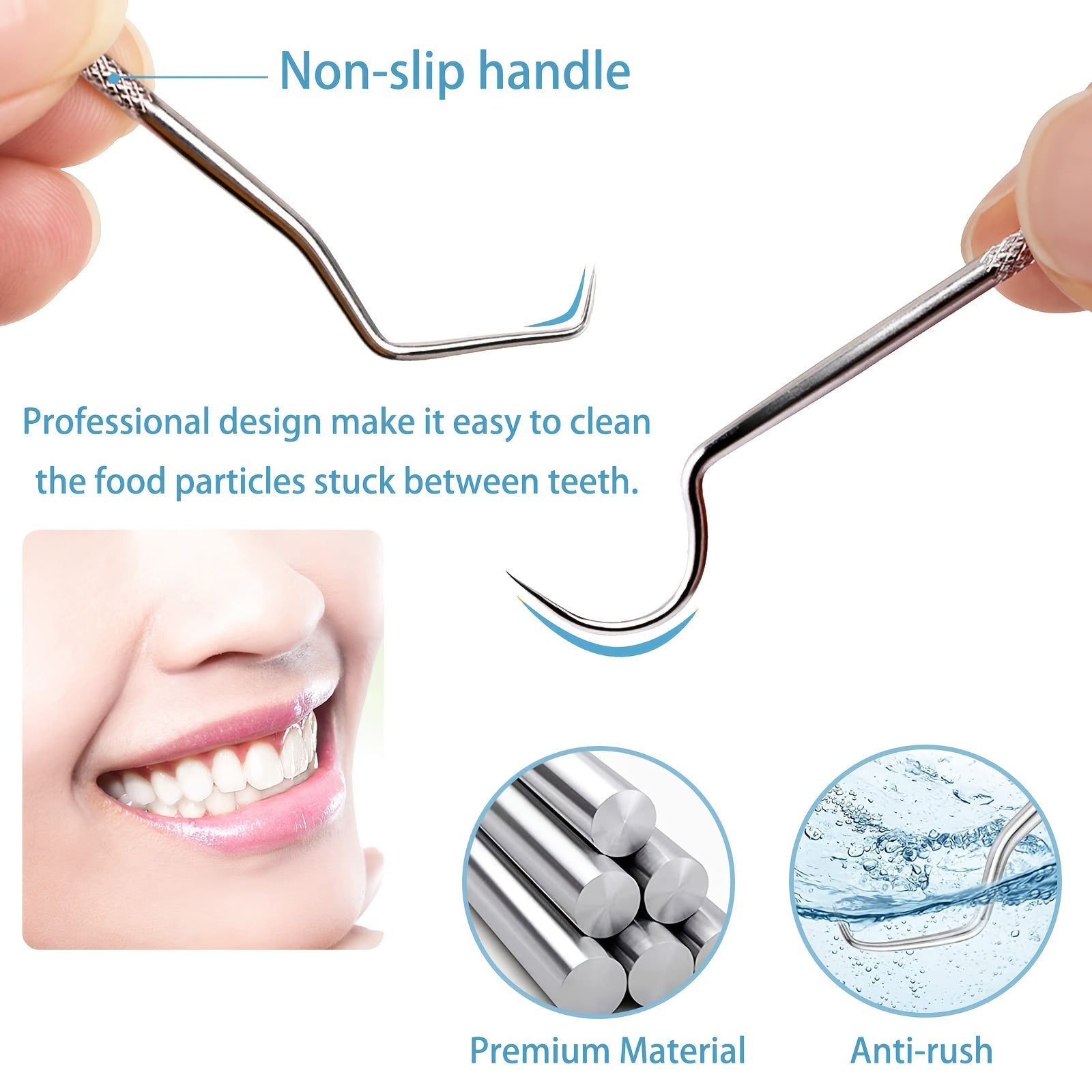 Portable Stainless Steel Toothpick Set with Stand & Bag