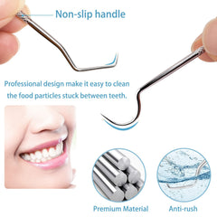 Portable Stainless Steel Toothpick Set with Stand & Bag