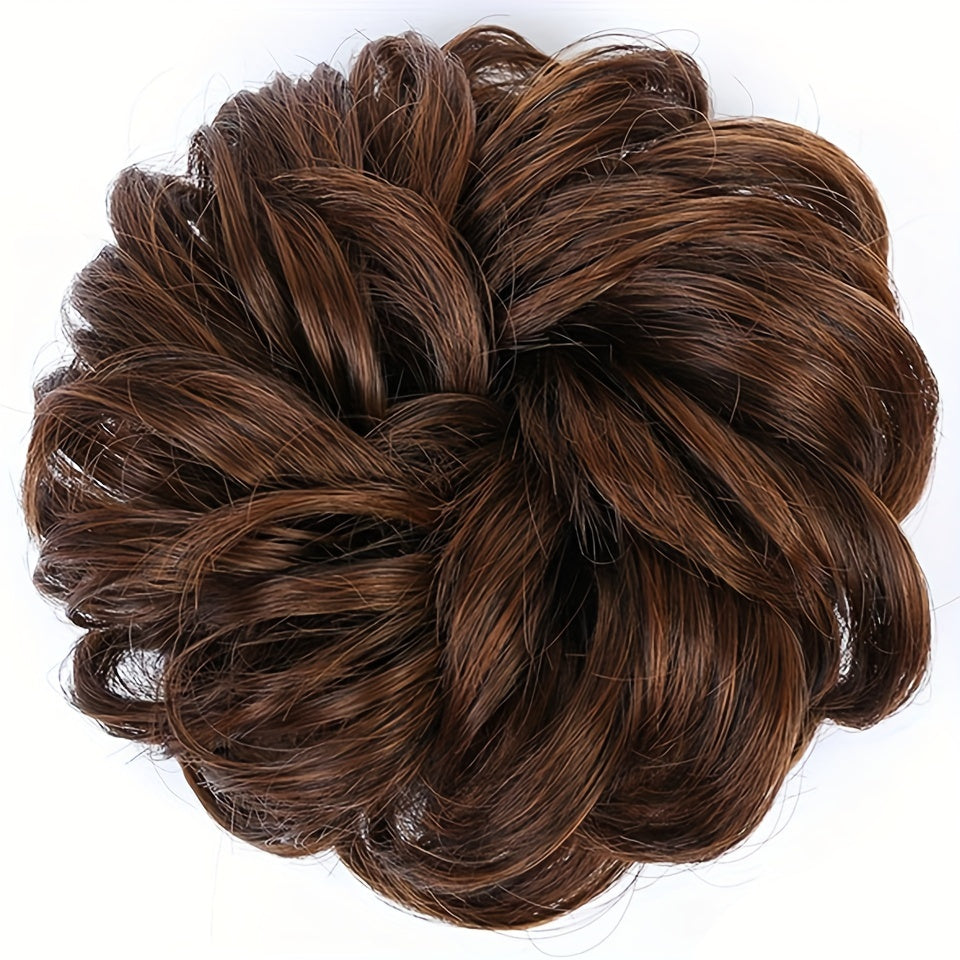 Wavy Curls Chignon Hair Piece for Women's Daily Wear