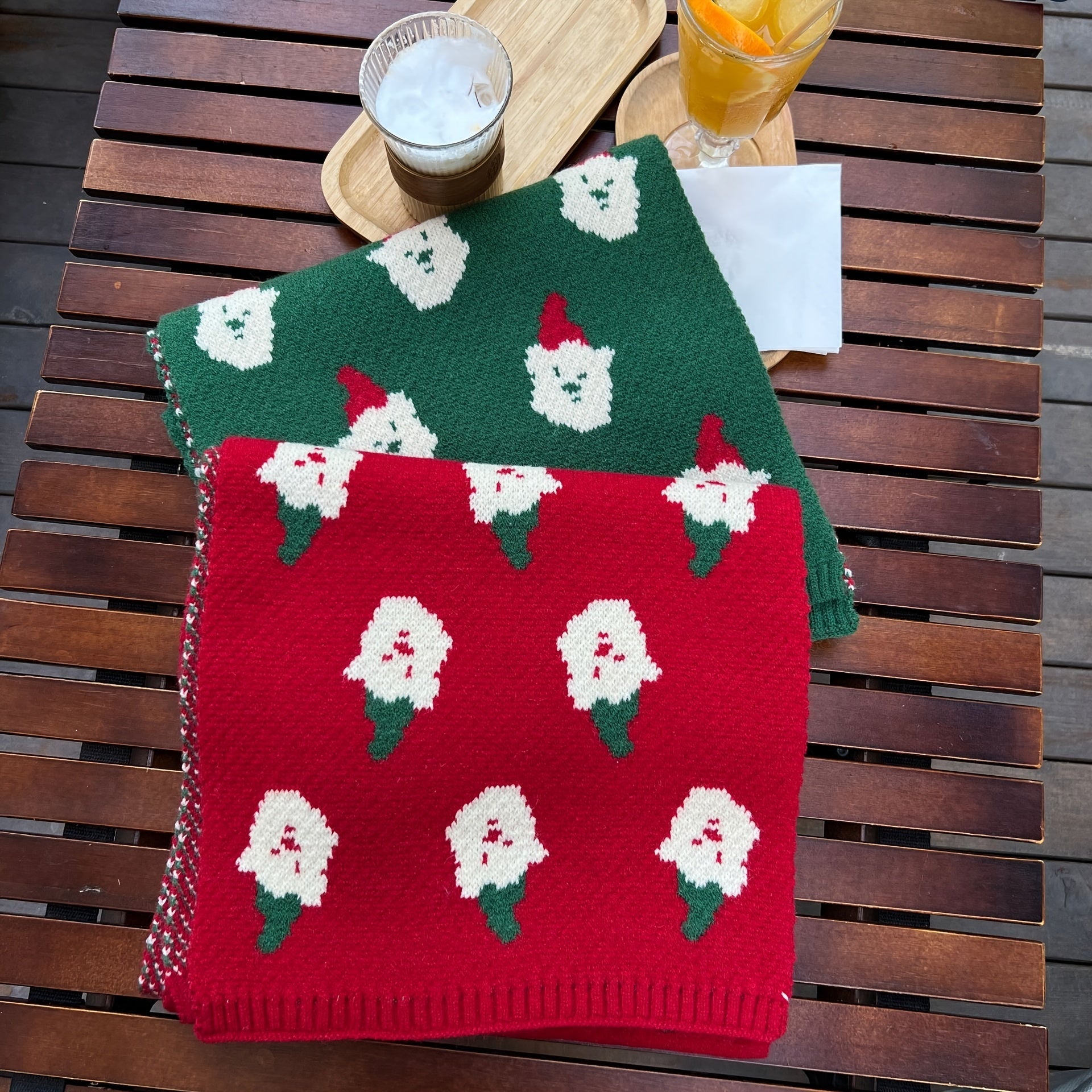 Knitted Wool Warm Casual Christmas Scarf