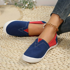 Women's Casual Canvas Slip-On Shoes Lightweight Low Top Sneakers